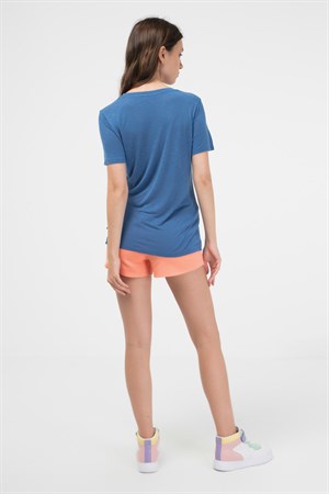 BRZ Collection Flamlı Viskon Kadın Kısa Kollu T-shirt