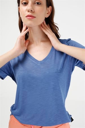 BRZ Collection Flamlı Viskon Kadın Kısa Kollu T-shirt