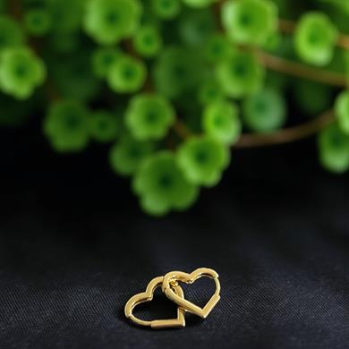 BRZ Collection Kadın Gold Paslanmaz Çelik Kalp Küpe | Minimalist & Zarif Tasarım