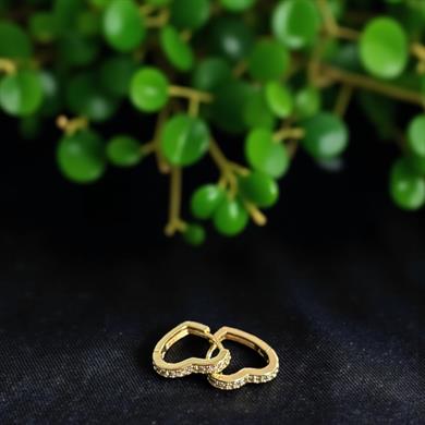BRZ Collection Kadın Gold Paslanmaz Çelik Kalp Küpe | Minimalist & Zarif Tasarım