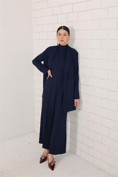 BRZ Collection Kadın Lacivert Ceketli Tulum