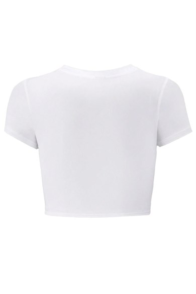 BRZ Collection KADIN Grillz Renkli Taş Dudak Desenli CROP (BEYAZ)