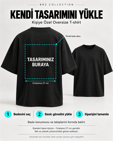 BRZ Collection Kişiye Özel Baskılı Unisex Oversize T-shirt