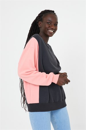 BRZ Collection Kontrast Renkli Özel Tasarım Kadın Sweatshirt