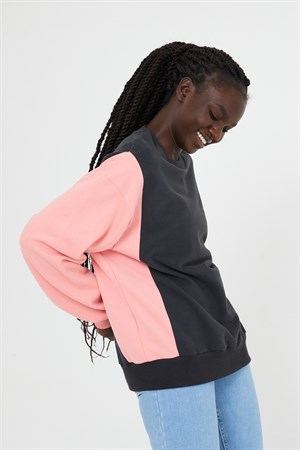 BRZ Collection Kontrast Renkli Özel Tasarım Kadın Sweatshirt