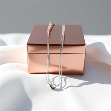 BRZ Collection Minimal Fasulye Detaylı Gümüş Renk Kolye