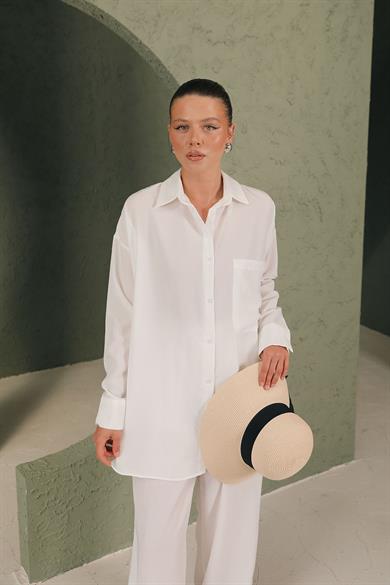 BRZ Collection Modal Gömlekli Takım Ekru