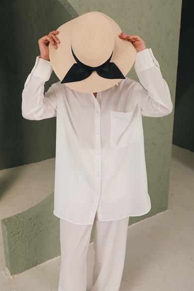 BRZ Collection Modal Gömlekli Takım Ekru