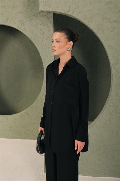 BRZ Collection Modal Gömlekli Takım Siyah