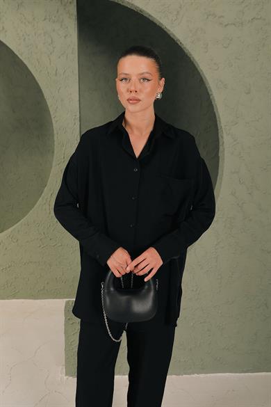 BRZ Collection Modal Gömlekli Takım Siyah