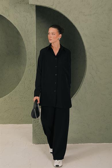 BRZ Collection Modal Gömlekli Takım Siyah