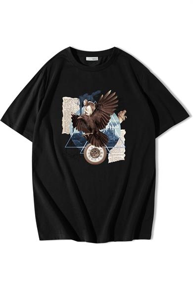 BRZ Collection Oversize Eagle Darccolage Kartal T-shirt