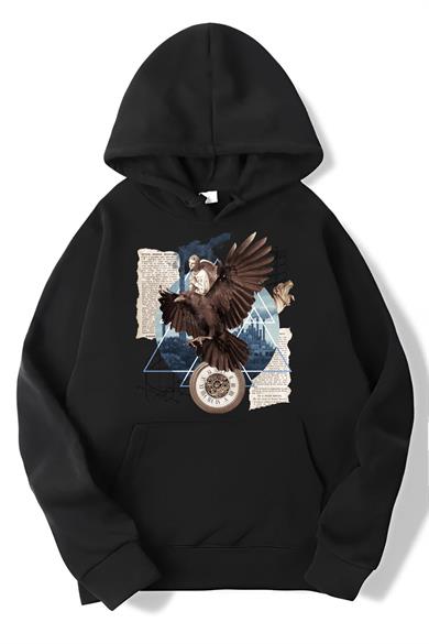 BRZ Collection Oversize Eagle Darccolage Kartal Hoodie