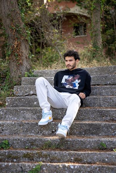 BRZ Collection Oversize Eagle Darccolage Kartal Hoodie