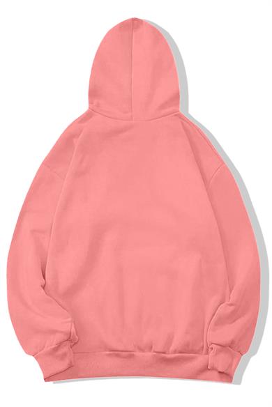 BRZ Collection Oversize Unisex Basic Sweatshirt Hoodie Pembe