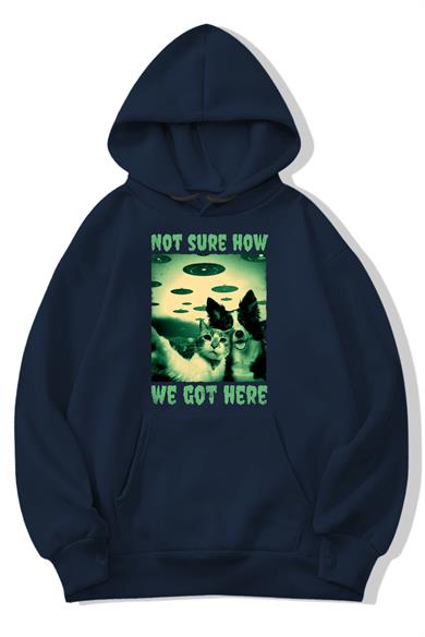 BRZ Collection Oversize Unisex Cat and Dog Selfie Hoodie