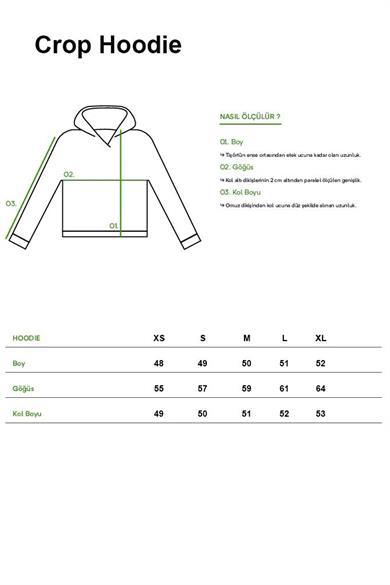 BRZ Collection Relaxed Fit Basic Crop Hoodie Siyah