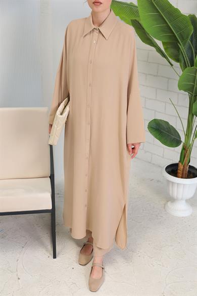 BRZ Collection Tam Boy Gömlekli Takım Taş Rengi