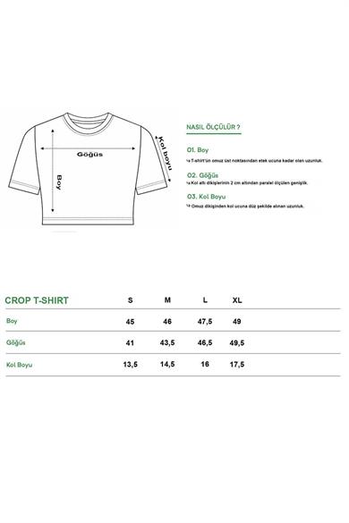 BRZ Collection Kadın Taş Baskılı Siyah Juicy Crop Siyah T-shirt Siyah