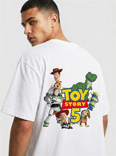 BRZ Collection Toy Story 5 Oversize Unisex Graphic T-Shirt (Beyaz) – Limited Drop
