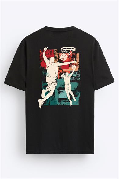 BRZ Collection Unisex Basketball Silhouette Regular Fit T-shirt