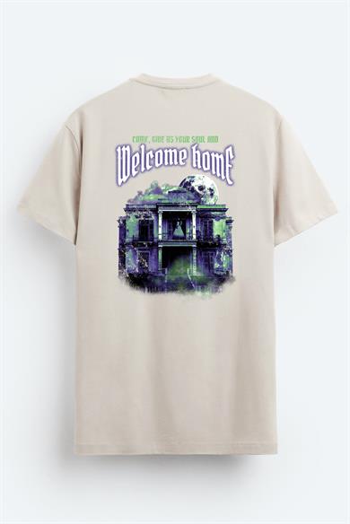BRZ Collection Unisex HuntedHouse Welcome Home Regular Fit T-shirt