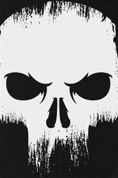 BRZ Collection Unisex Ön ve Arka Baskılı Oversize Angry Skull  T-shirt