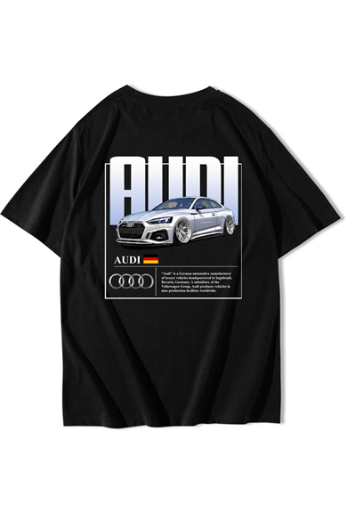 BRZ Collection Unisex Oversize RS5 AUDI RS5 T-shirt Siyah