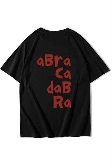BRZ Collection Unisex Oversize Abracadabra T-shirt Siyah