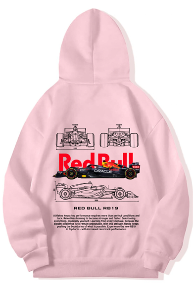 BRZ Collection Unisex Oversize (AÇIK PEMBE) Redbull RB19 Hoodie (AÇIK PEMBE)