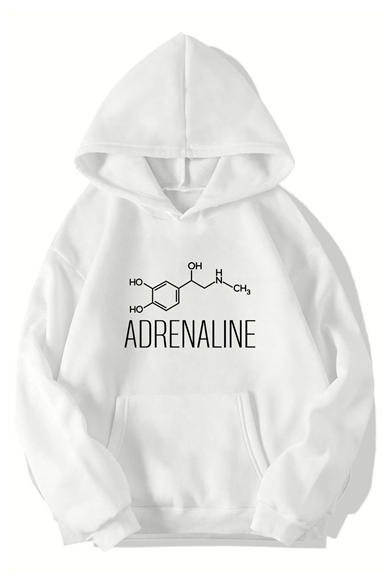 BRZ Collection Unisex Oversize Adrenaline Hoodie (BEYAZ)
