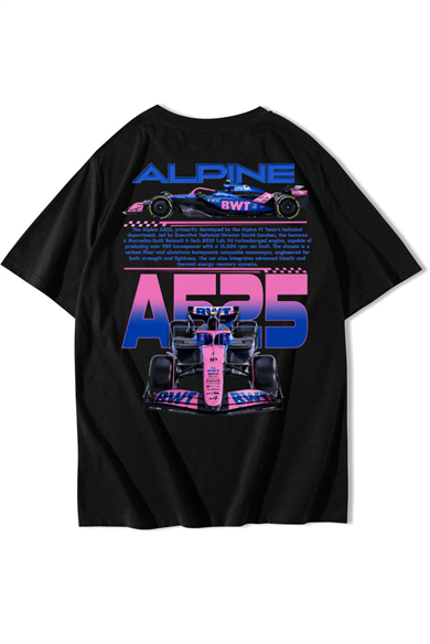 BRZ Collection Unisex Oversize Alpine A525 T-shirt Siyah