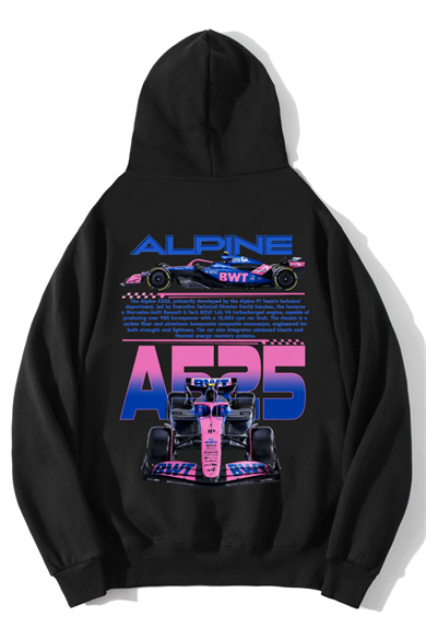 BRZ Collection Unisex Oversize Alpine A525 Hoodie Siyah