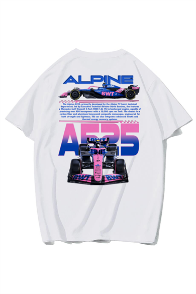 BRZ Collection Unisex Oversize Alpine A525 T-shirt (BEYAZ)