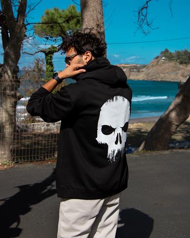 BRZ Collection Unisex Oversize Angry Skull Hoodie
