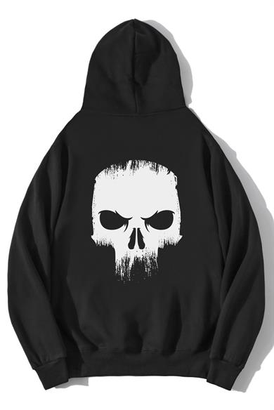 BRZ Collection Unisex Oversize Angry Skull Hoodie