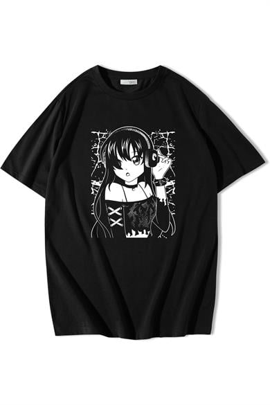 BRZ Collection Unisex Oversize Anime Dark Girl T-shirt
