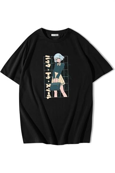 BRZ Collection Unisex Oversize Anime School Girl T-shirt