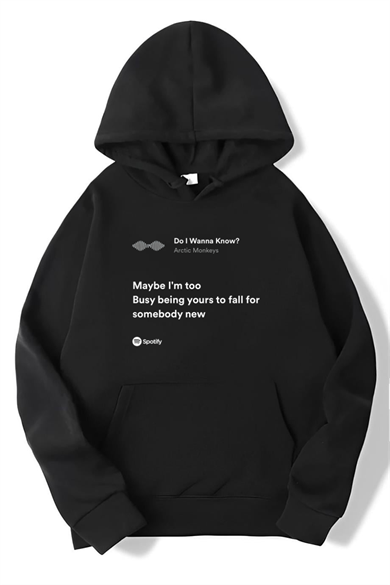 BRZ Collection Unisex Oversize Arctic Monkeys - Do I Wanna Know? Hoodie Siyah