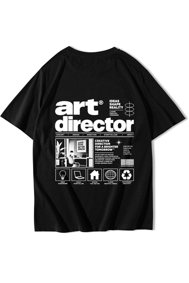 BRZ Collection Unisex Oversize Art Director T-shirt Siyah
