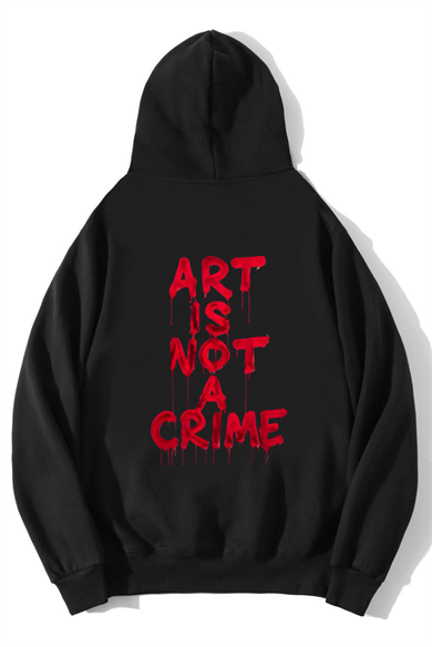 BRZ Collection Unisex Oversize Art Is Not A Crime Hoodie Siyah