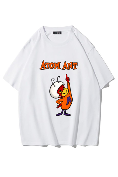 BRZ Collection Unisex Oversize Atom Ant - Atom Karınca T-shirt (BEYAZ)