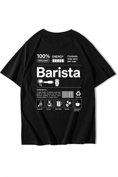 BRZ Collection Unisex Oversize Barista T-shirt Siyah