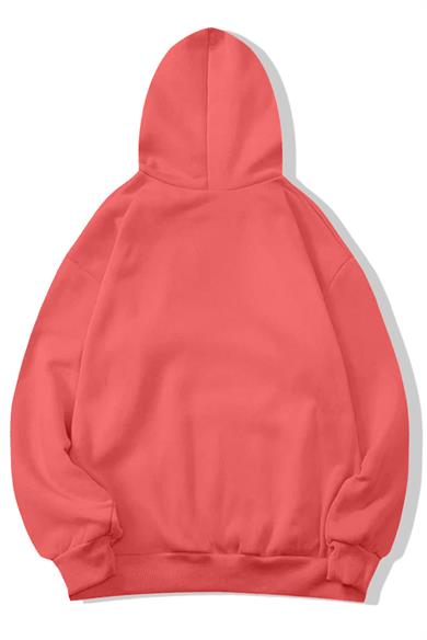 BRZ Collection Unisex Oversize Basic Hoodie Koyu Pembe