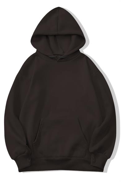 BRZ Collection Unisex Oversize Basic Sweatshirt Hoodie Kahverengi