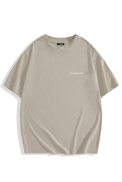 BRZ Collection Unisex Oversize Basic T-shirt Bej
