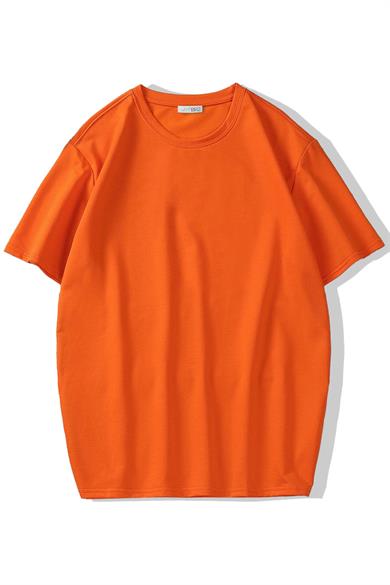 BRZ Collection Unisex Oversize Basic T-shirt Turuncu