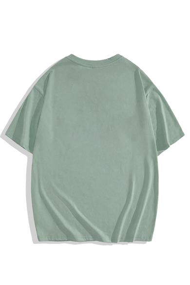 BRZ Collection Unisex Oversize Basic T-shirt Gri Taş Rengi