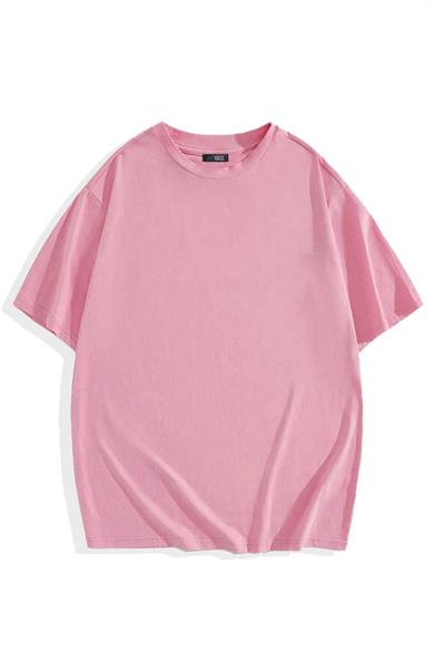 BRZ Collection Unisex Oversize Basic T-shirt Pembe