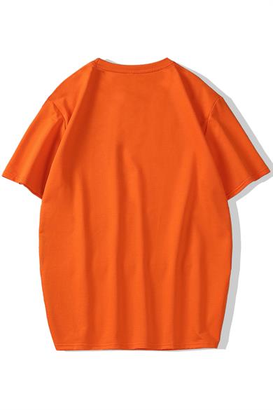 BRZ Collection Unisex Oversize Basic T-shirt Turuncu